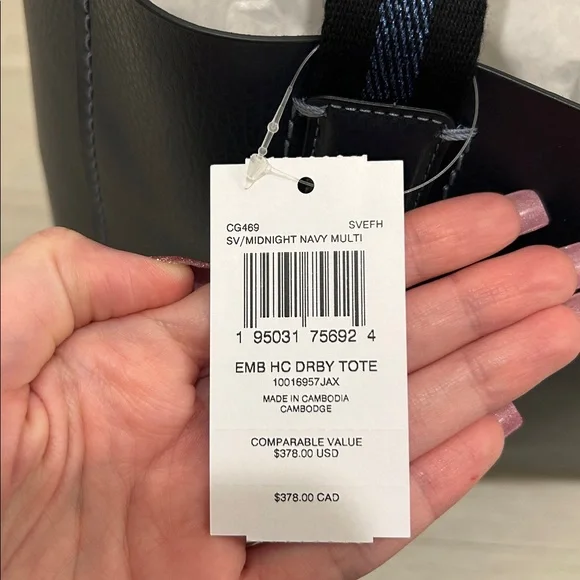 Coach (NWT) Derby Tote in Midnight Navy - Picture 13 of 13